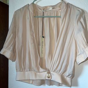 Mustard seed beige feminine blouse